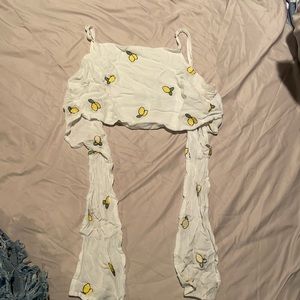Lemon back tie tank top